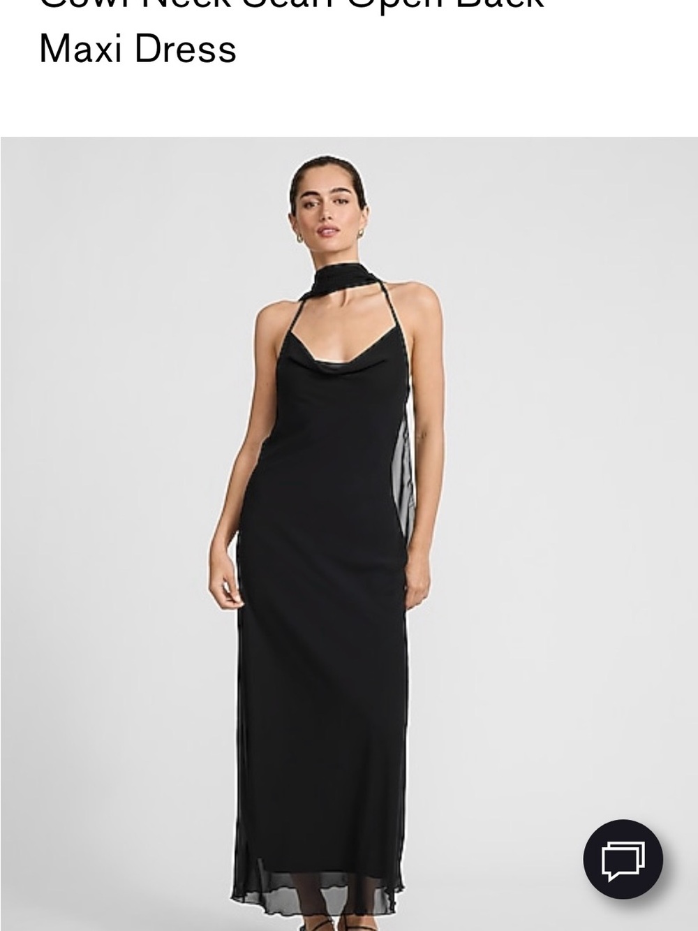 Express Black Cowl Neck Backless Maxi Dress